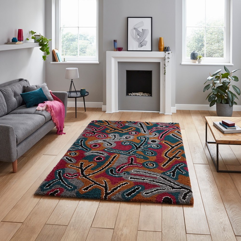 Royal Nomadic A641 Abstract Rugs in Dark Multi